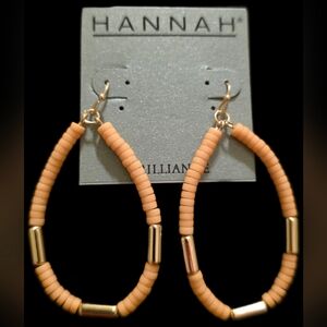 Peach Beaded Teardrop Earrings